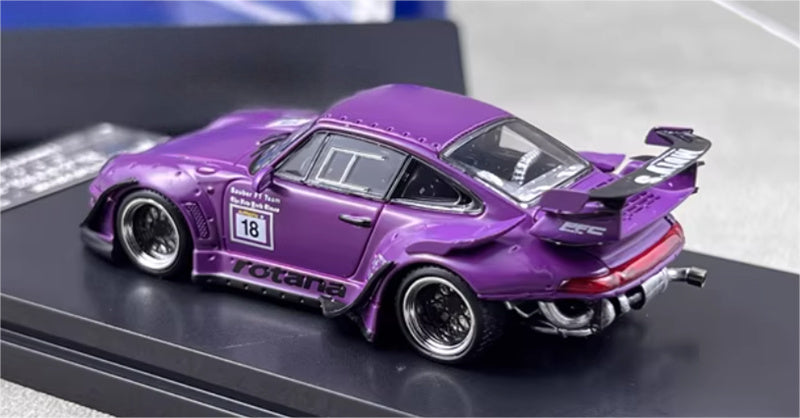 SW Porsche RWB 993 Rotana Matte Purple Race Track Special Edition No.18 Limited Edition 499PCS ONLY 1:64 car Pre-built Model view7