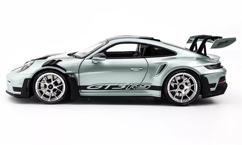 1:18 PORSCHE 911 (992) GT3 RS 2023 Silver Carbon Cover  MINICHAMPS  DIECAST Car Model