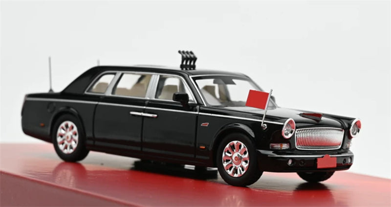 1:64 Hongqi CA7601 2025 Black Almost Real DIECAST Civil Car Model