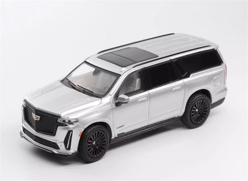 Shadow pro Cadillac Escalade ESV 2023 SUV Silver 1:64 car Pre-built Model view1