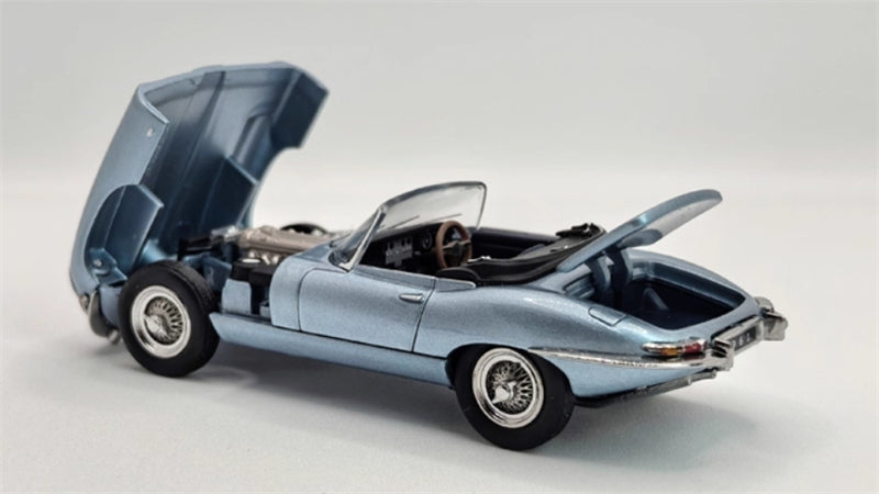 GFCC 1961 Jaguar E-Type Roadster Convertible Ice Blue Limited Edition 499PCS ONLY RHD 1:64 car Pre-built Model view3