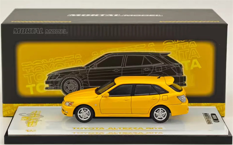 Mortal TOYOTA ALTEZZA GITA IS200 Exhibition HEC Limited yellow Limited Edition 1:64 Car Pre-built Model view3