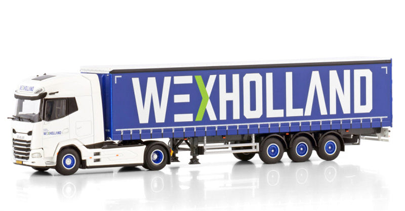 WSI DAF XG+ 4X2 CURTAINSIDE TRAILER - 3 AXLE Wex Holland 1:50 Truck Pre-built Model