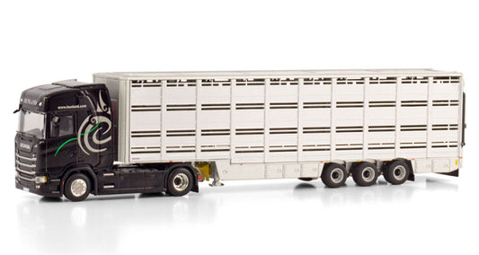 WSI SCANIA S HIGHLINE CS20H 4X2 LIVE STOCK TRAILER - 3 AXLE Hunland 1:50 Truck Pre-built Model