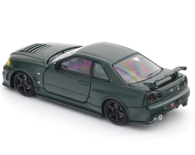 TimeMicro Nissan Skyline GTR34 Dark Green Regular Version Limited Edition 999PCS ONLY 1:64 car Pre-built Model view3