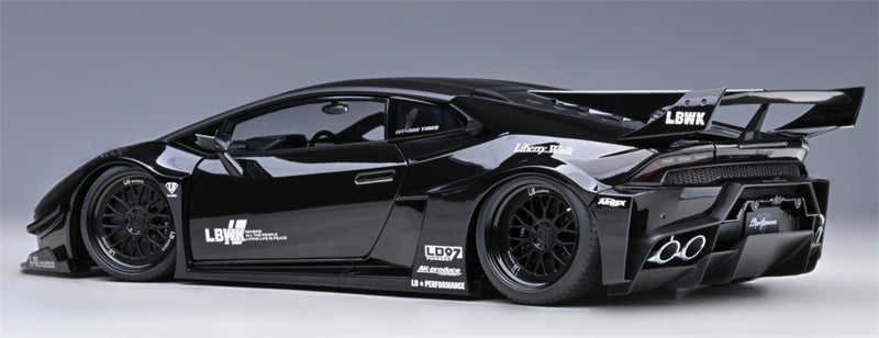 AUTOART Lamborghini HURACAN GT supercar black LBWK AirREX Liberty Walk AK-produce LB PERFORMANCE 1:18 Car Pre-built Model view5