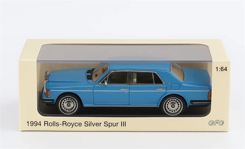 GFCC 1994 Rolls Royce Silver Spur III Sky Blue Limited Edition LHD 1:64 car Pre-built Model view8