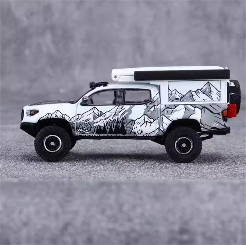GCD TOYOTA Tacoma Camper Off-Road SUV White LHD 1:64 Truck Pre-built Model view4