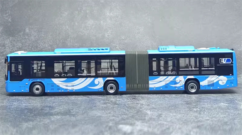 Beijing Public Transport Foton Ouhui New Energy BJ6160 300 Outer Ring Xiangyun Blue Articulated Bus 1:64 Bus Pre-built Model view3