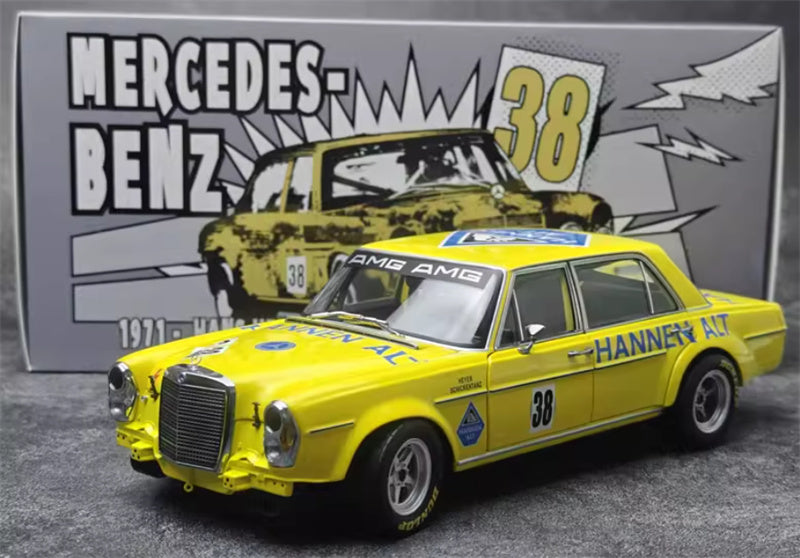 1:18 Mercedes Benz AMG 300SEL 6.8 24-hour Spa 1971 Yellow  MINICHAMPS #38 DIECAST Car Model