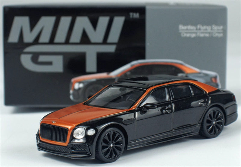 MINIGT Bentley Flying Spur Orange Flame/Onyx color box packaging 1:64 Car Pre-built Model view8