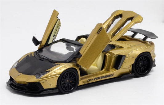 Rhino Model Lamborghini AVENTADOR LP700-4 LBWK Supercar Limited Edition 499PCS ONLY gold 1:64 Car Pre-built Model view1