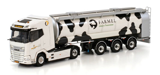 WSI  DAF XG 4X2 TANK TRAILER / RMO - 3 AXLE GEBR. DUNNINK B.V.FARMEL 1:50 Truck Pre-built Model