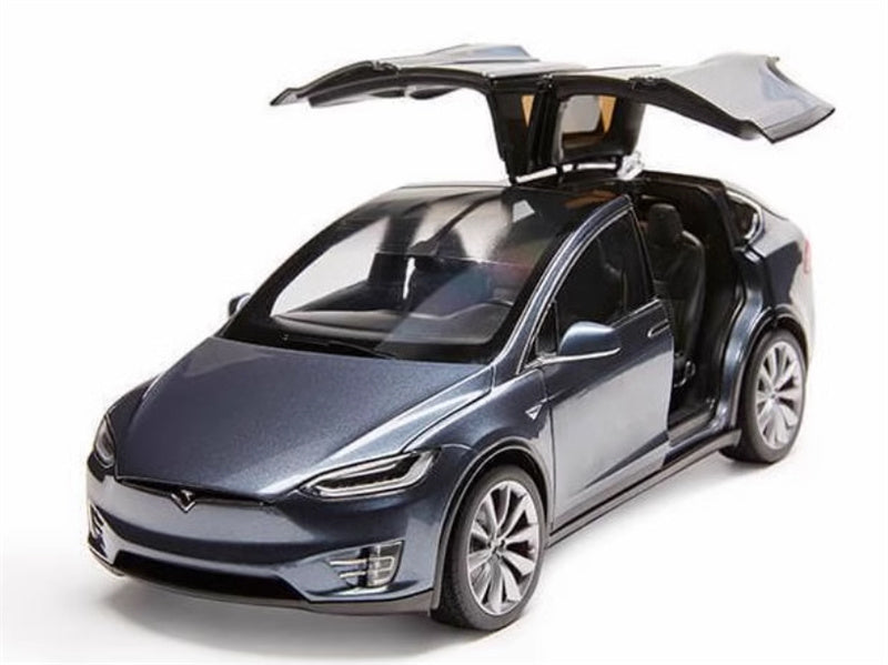TESLA MODEL X pure electric SUV Metallic Gray 1:18 Car Pre-built Model