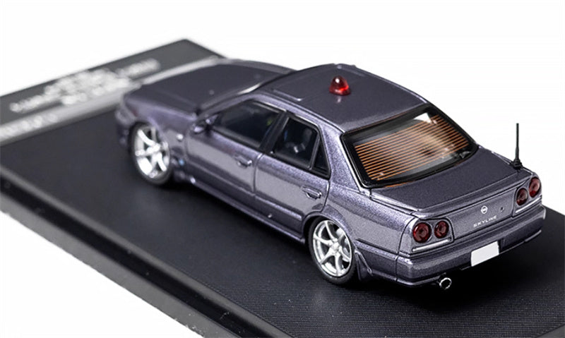 Mortal Nissan GTR ER34 25GT SKYLINE URAS Modified Edition Police car gray Limited Edition 699PCS ONLY 1:64 Car Pre-built Model view2