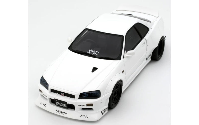 1:18 Nissan Skyline GT-R (BNR34) White OTTO Kit Customized Resin Car Model