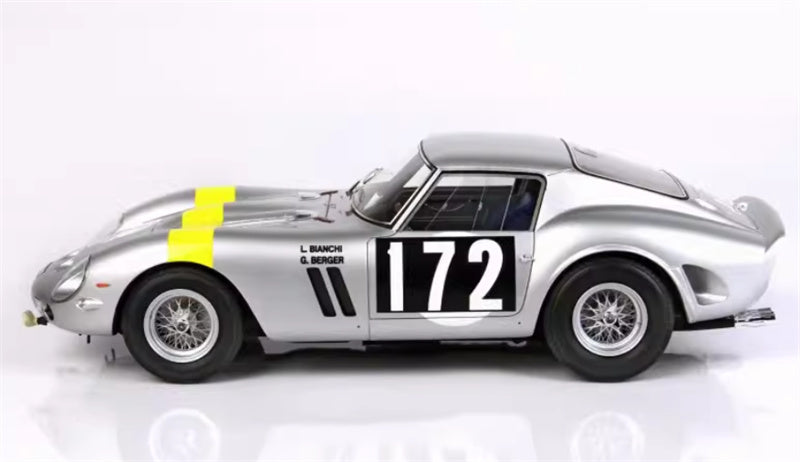 BBR MODELS Ferrari 250 GTO Tour DE France 1964 Winner #172 silver Limited Edition 158PCS ONLY Leather base 1:18 Car Pre-built Model view3