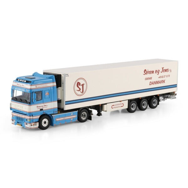 1:50 DAF SOREN OG JENS XF 95 4X2 REEFER TRAILER 3 AXLE WSI   Diecast Model