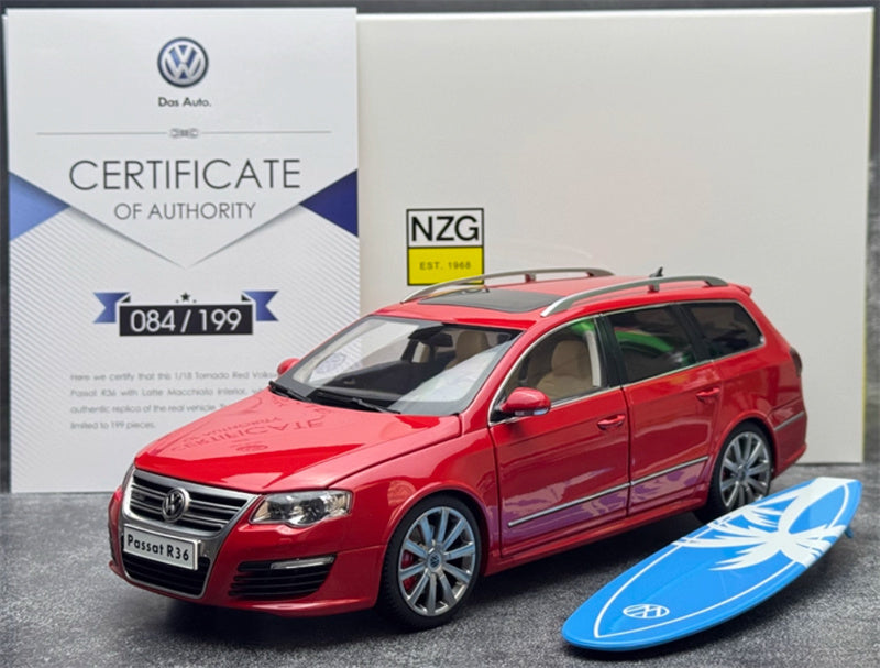 NZG Volkswagen VW Passat Estate R36 Classic ceramic jar Car Red with pedal Limited Edition 199PCS ONLY 1:18 Car Pre-built Model view8