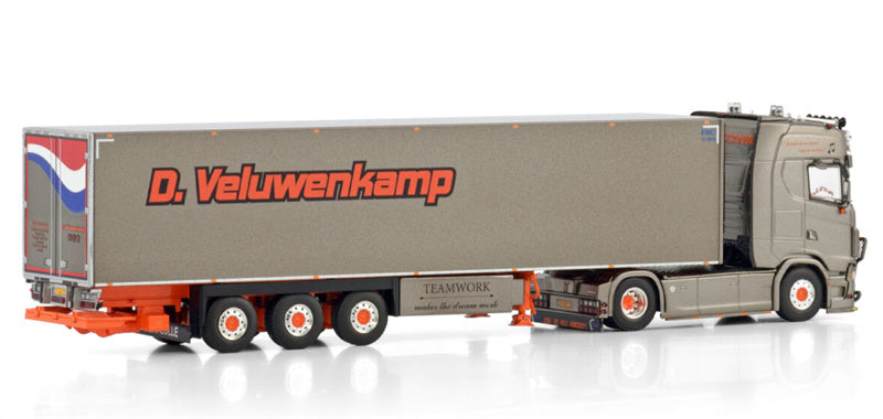 WSI  SCANIA S HIGHLINE CS20H 4X2 REEFER TRAILER - 3 AXLE D. Veluwenkamp Int. Transport B.V. 1:50 Truck Pre-built Model