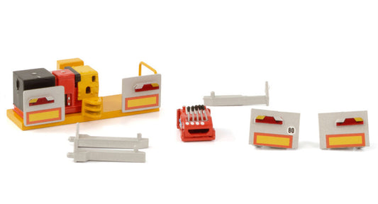 WSI SCHEUERLE INTER COMBI SET PARTS: HATZ + STEERING UNIT + BUMPER UNITS YELLOW Premium Line yellow KIT 1:50 Truck Model