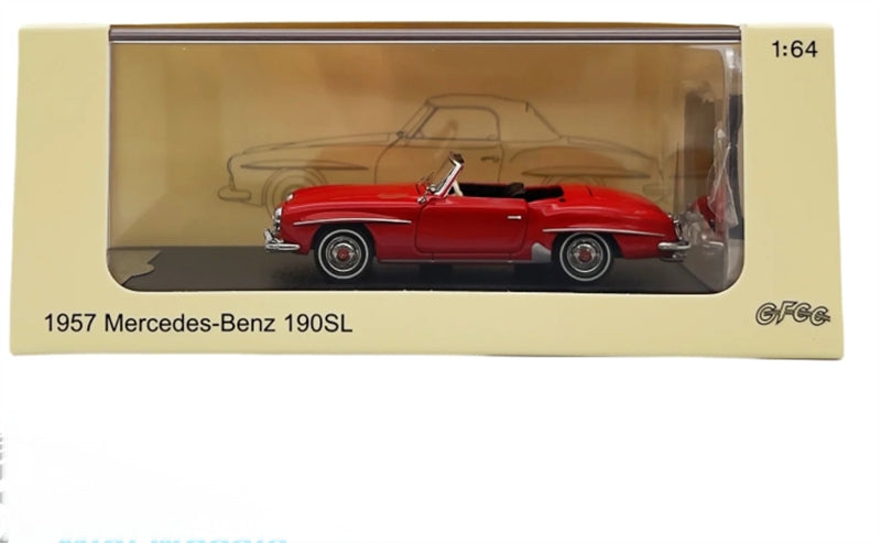 GFCC Mercedes Benz 190SL Convertible Luxury Classic Car Red 1957 Soft top 1:64 car Pre-built Model view8