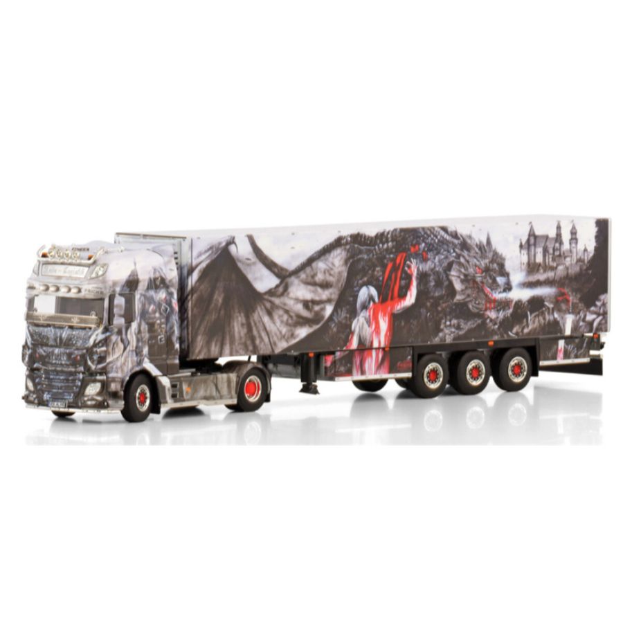 WSI  DAF XF SUPER SPACE CAB MY2017 4X2 REEFER TRAILER - 3 AXLE Heide Logistik 1:50 DIECAST Truck Lorry