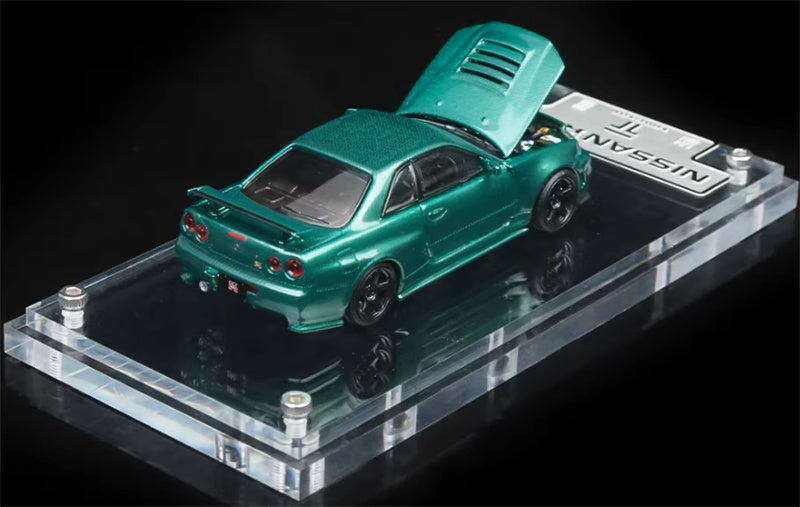 TIME TOP Nissan GTR R34 Metal Green Limited Edition 999PCS ONLY 1:64 Car Pre-built Model view2