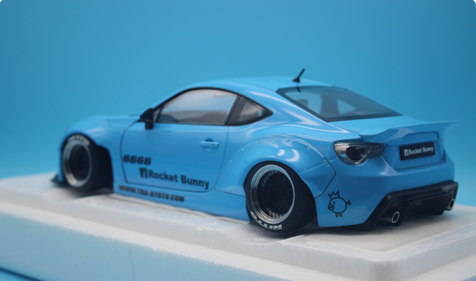 AUTOART Toyota 86 Rocket Bunny Blue Modified Edition 1:18 Car Pre-built Model view2