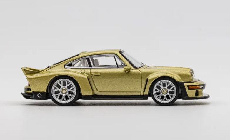 POPRACE 1:64 Porsche 964 Singer DLS Turbo modified Diecast Model Goldern