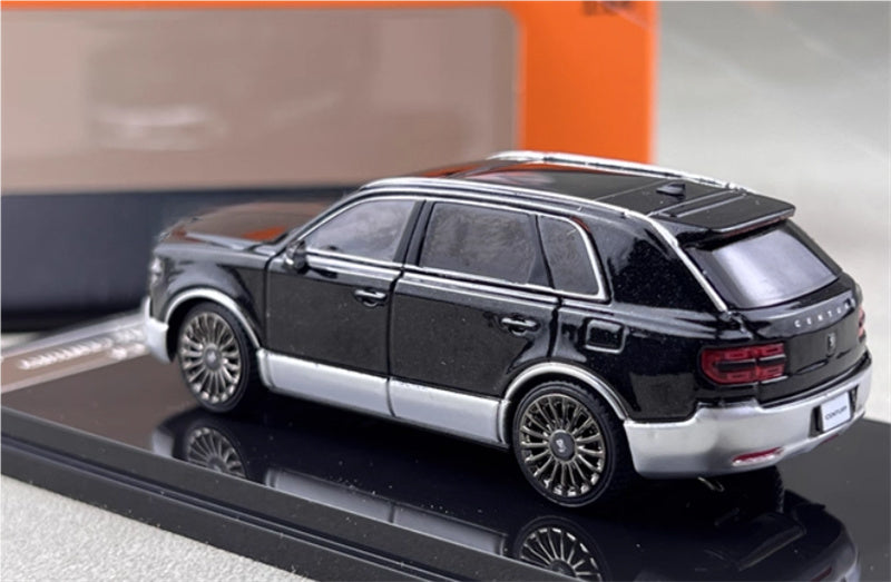 GCD Toyota Century 3rd Generation G70 SUV black silver right hand drive 1:64 Car Pre-built Model view2