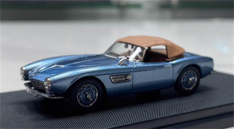 GFCC BMW 507 Roadster Retro Car 1957 Ice Blue Convertible Softtop 1:64 car Pre-built Model view5