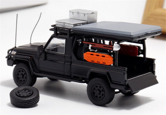 Autobots Models Toyota Land Cruiser LC79 Pickup Camping Vehicle Black single layout 1:64 Truck Pre-built Model view2