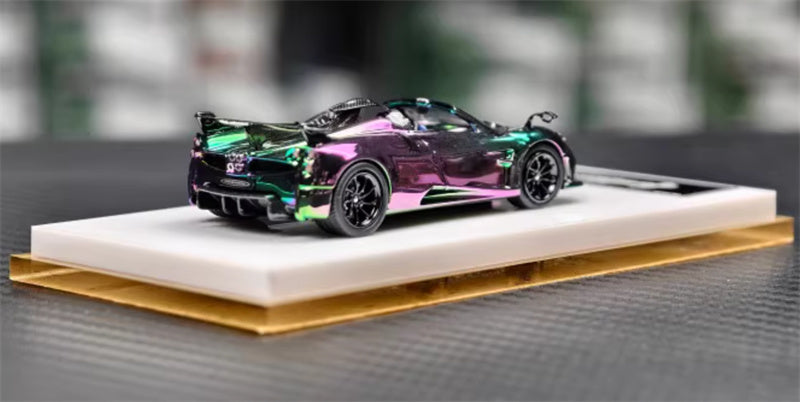 HH Model Pagani Huayra Tricolore Hidden Electroplating Color Change - Convertible Edition 1:64 Car Pre-built Model view5
