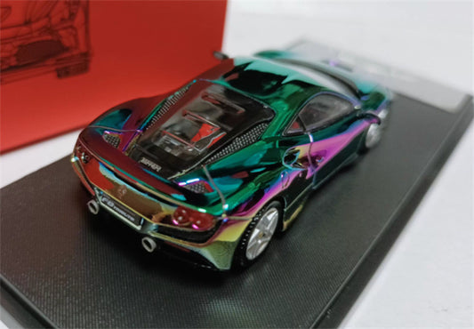 XF MODEL Ferrari F8 Supercar Electroplating Seven Color gift box packaging 1:64 Car Pre-built Model view2