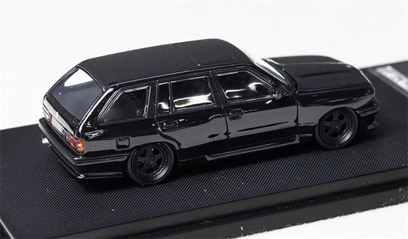 Mortal BMW E30 3 Series Touring Lowered Version Black Wheel Openable Hood Limited Edition 799PCS ONLY 1:64 Car Pre-built Model view4