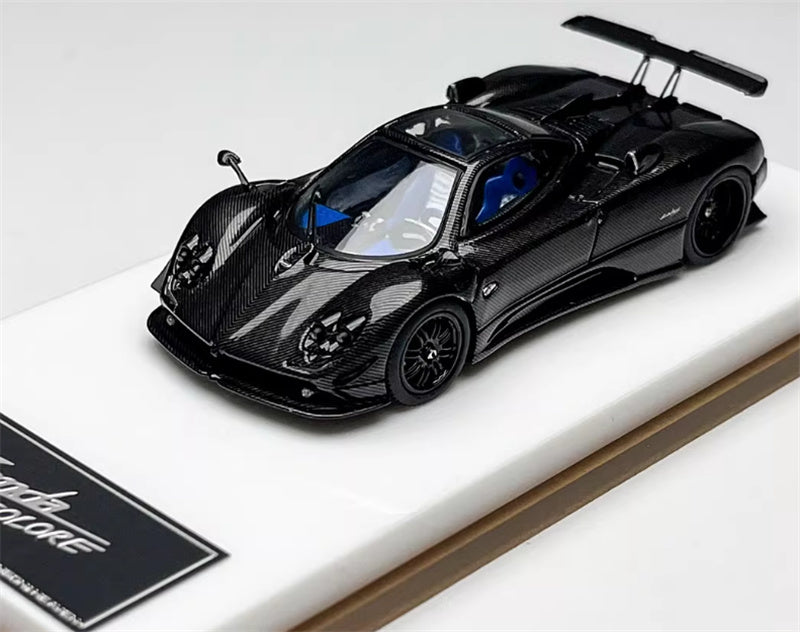 HH Model Pagani Zonda Tricolore Black carbon fiber - hardtop version 1:64 Car Pre-built Model view5
