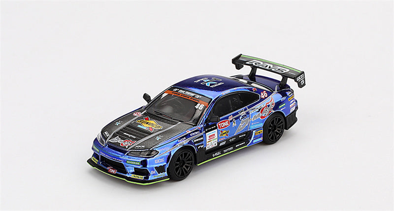 1:64 Nissan Silvia S15 D-max #46 D1 Grand Prix D-max Racing Hanging card packaging 2023 MINIGT DIECAST Model
