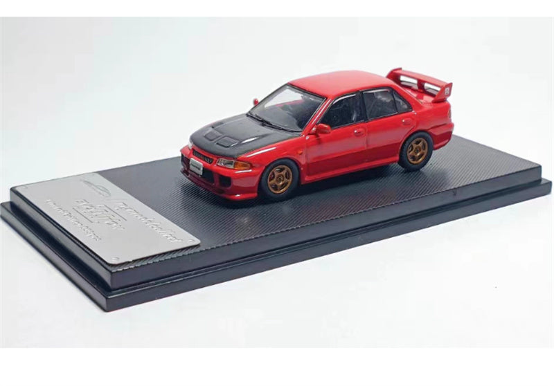 mymodelcollect Mitsubishi Lancer EVO III modified version Red carbon cover Limited Edition 999PCS ONLY 1:64 Car Pre-built Model view6