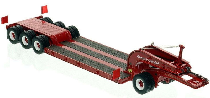 1:50 Talbert  1960s 60-Ton Cableneck Lowbed w/ Single-Axle Dolly Heavy Haul Replicas  Red Diecast Model
