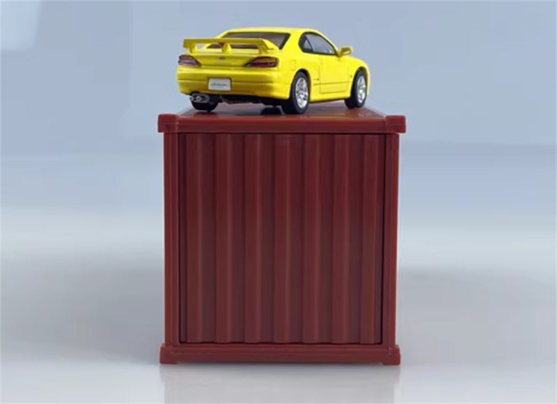 CATERPILLAR NISSAN SILVIA S15 car yellow left-hand drive 1:64 Car Pre-built Model