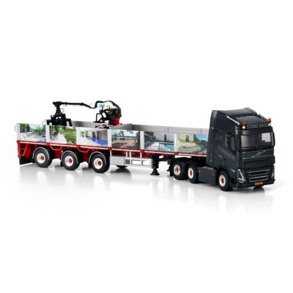 1:50 VOLVO STONE BASE FH5 6X2 BRICK TRAILER 3 AXLE WSI  Black Diecast Model