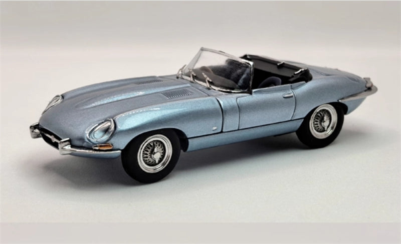 GFCC 1961 Jaguar E-Type Roadster Convertible Ice Blue Limited Edition 499PCS ONLY RHD 1:64 car Pre-built Model view1
