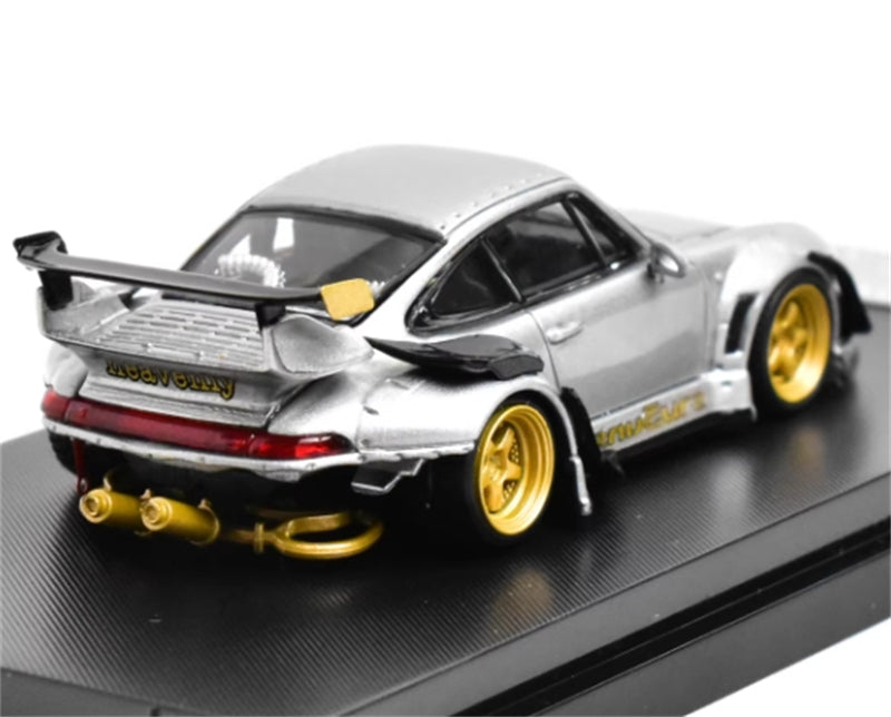 1:64 Porsche 911 RWB 993 Silver Grey with Gold Wheels SW DIECAST Limited Edition 499pcs ONLY Model