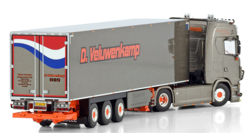 WSI  SCANIA S HIGHLINE CS20H 4X2 REEFER TRAILER - 3 AXLE D. Veluwenkamp Int. Transport B.V. 1:50 Truck Pre-built Model