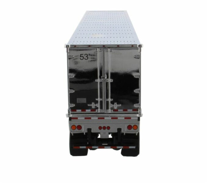 CATERPILLAR Peterbilt 579 UltraLoft Tractor with 53' refrigerated van – Legendary Black cab + 53' Chrome refrigerated van with Peterbilt logo 1:50 Truck Pre-built Model