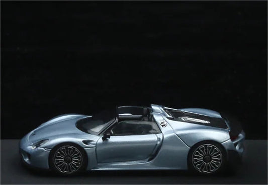 TimeMicro Porsche 918 Spyder Blue Silver Regular Version Limited Edition 499PCS ONLY 1:64 car Pre-built Model view2