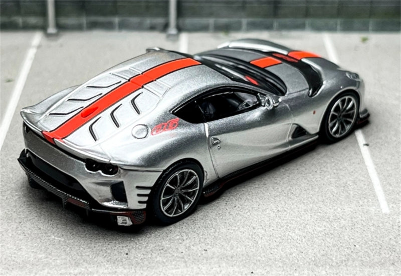 TOC Ferrari FE812C Coupe Sports ARGENTO NURBURGRING / FLUORESCENT RED 1:64 Car Pre-built Model