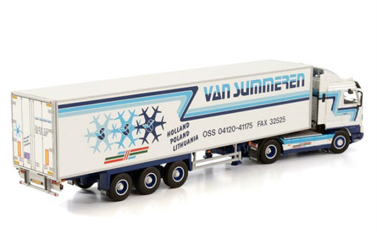 WSI SCANIA 3 SERIES STREAMLINE 4X2 REEFER TRAILER - 3 AXLE VAN SUMMEREN 1:50 Truck Pre-built Model