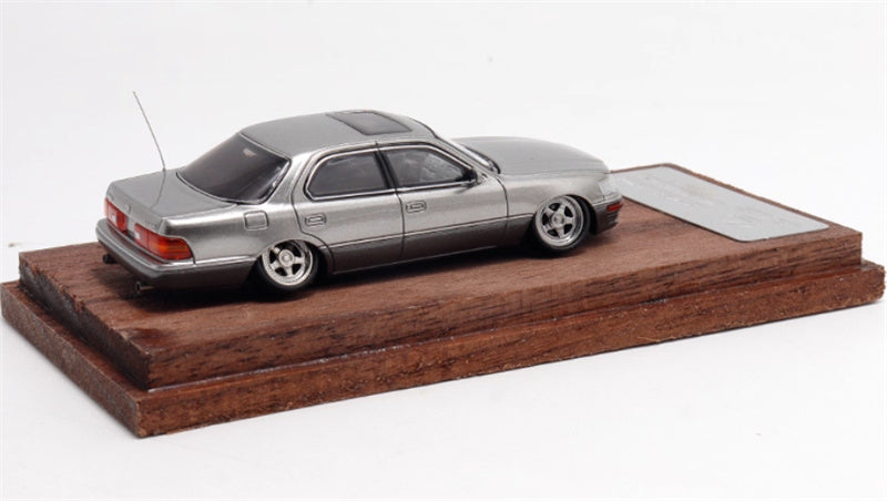 Fine works 64 Lexus LS400 Silver w/ gray skirt edge Low lying wheels Limited Edition 500PCS ONLY 1:64 Car Pre-built Model view4
